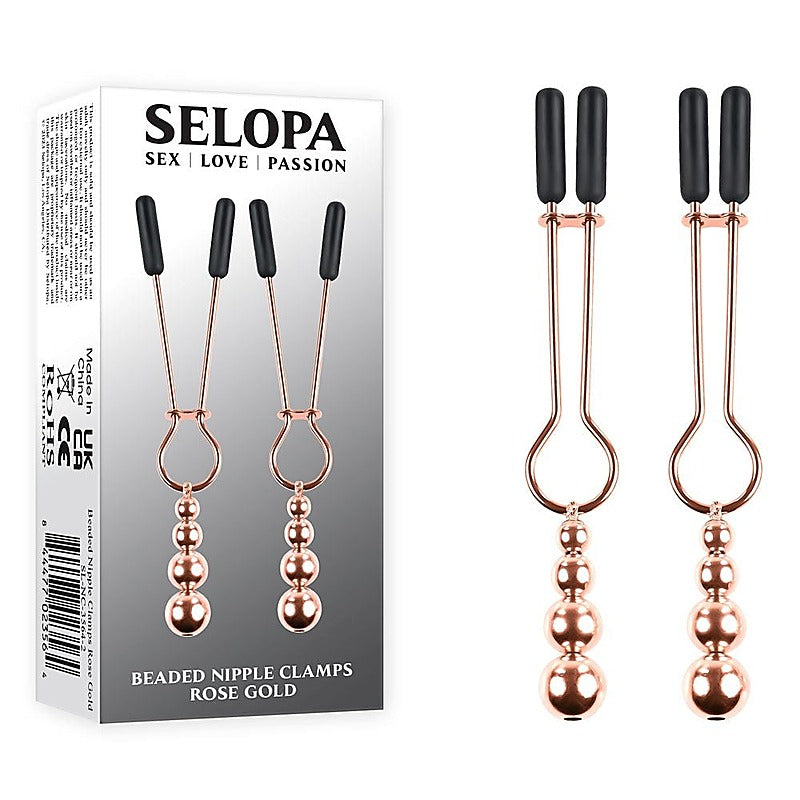 Selopa BEADED NIPPLE CLAMPS Nipple Clamps Set of 2 - Nipple and Clit Clamps
