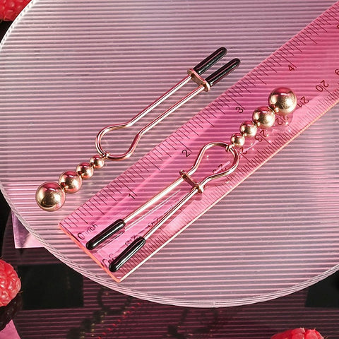 Selopa BEADED NIPPLE CLAMPS Nipple Clamps Set of 2 - Nipple and Clit Clamps