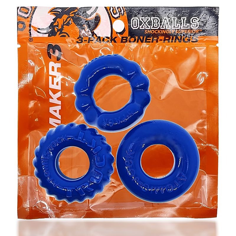 Bonemaker 3 Piece Stretchy Cock Ring Set By Oxballs - Stretchy Cock Rings
