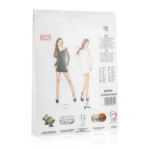 Womens Mini Dress With Mesh Sleeves And Sides - Skirts And Club Wear