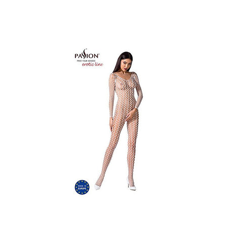 Ribbed Mesh Bodystocking Bs068 By Passion Lingerie - Body Stockings