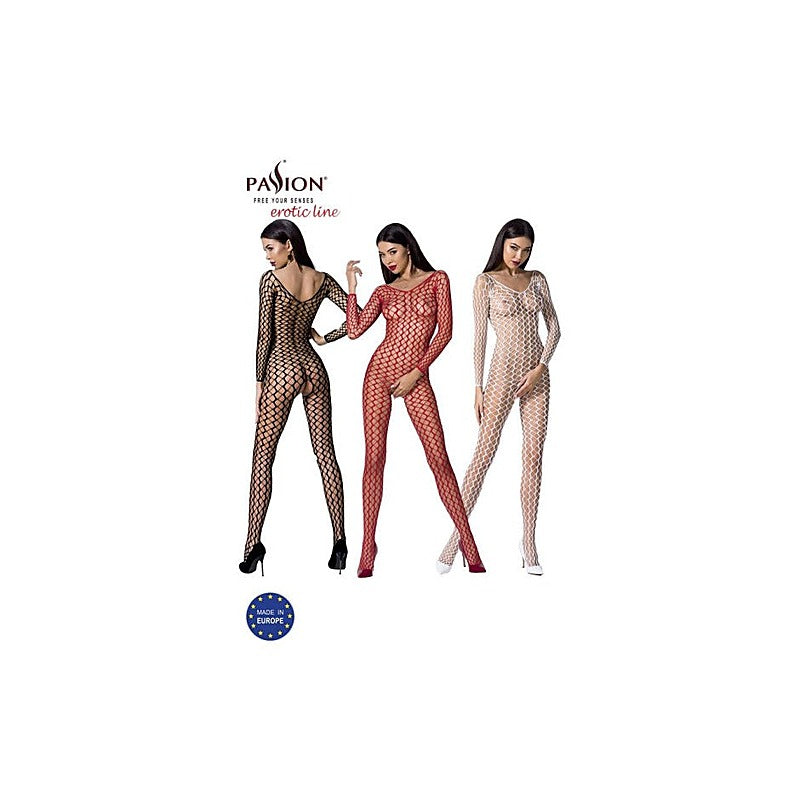 Ribbed Mesh Bodystocking Bs068 By Passion Lingerie - Body Stockings