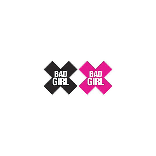 Peekaboo Self Adhesive Nipple Pasties Bad Girl Black & Pink - Fancy Dress Ups