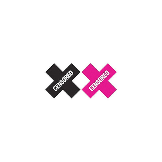 Peekaboo Fashionable Nipple Pasties Censored Black & Pink - Fancy Dress Ups
