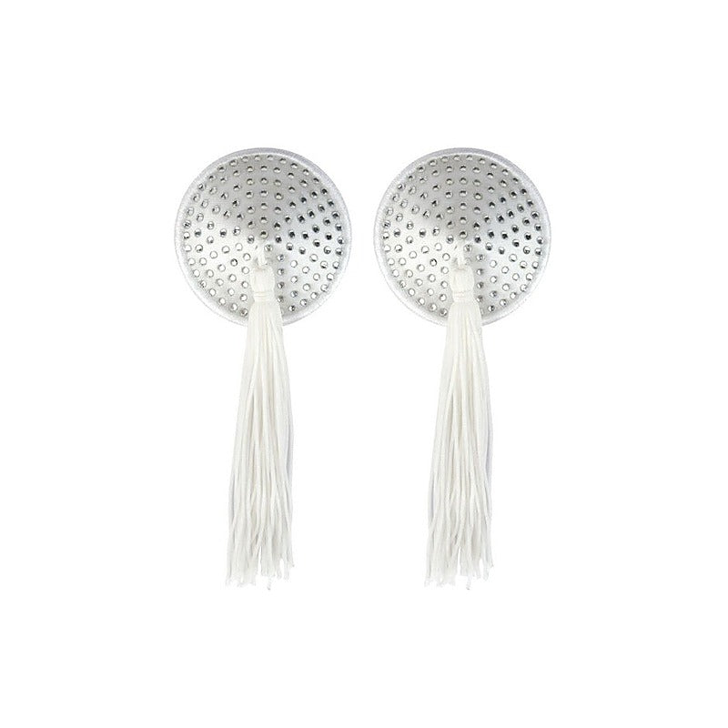 Peekaboo White Satin Pasties By Xgen Products - Fancy Dress Ups