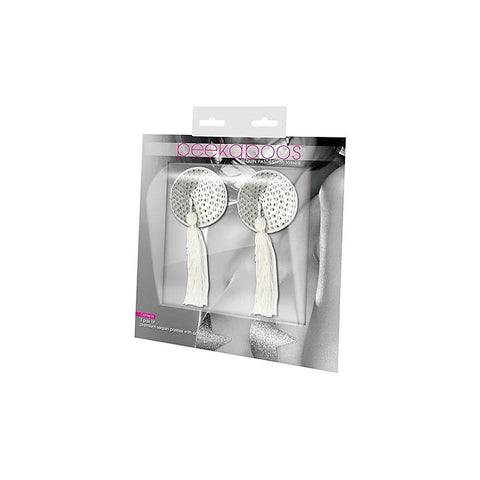 Peekaboo White Satin Pasties By Xgen Products - Fancy Dress Ups