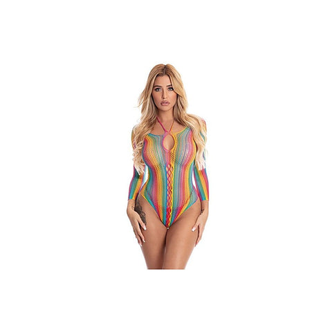 More Colour Long Sleeve Womens Bodysuit By Pink Lipstick - Teddies and Bodysuits