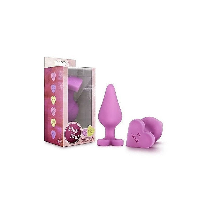 Play With Me Naughty Candy Heart Silicone Butt Plug - Butt Plugs