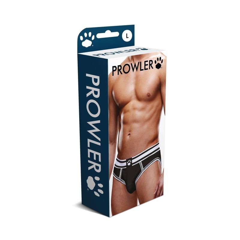 Open Back Mens Brief White Blue by Prowler - Mens Briefs And Boxers