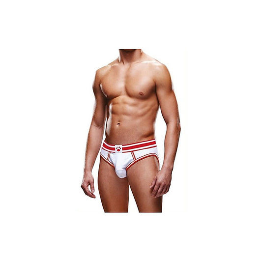 Prowler Stylish Open Back Mens Brief White/Red