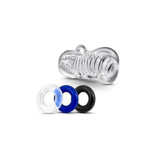 Quickie Kit Jerk Off Mens Stroker With Cock Rings Clear