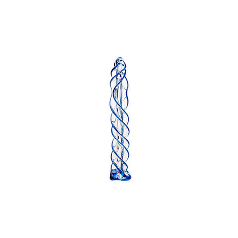 Sexus Blue Helix Glass Dildo 18.7cm - Glass Sex Toys