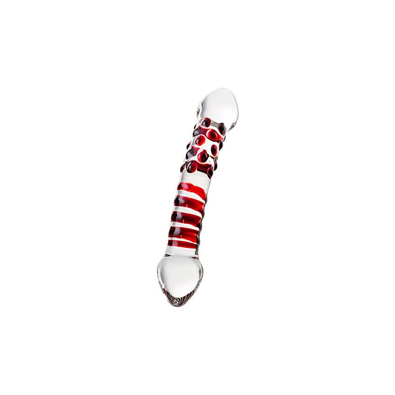 Sexus Red Delight Glass Dildo 19cm - Glass Sex Toys