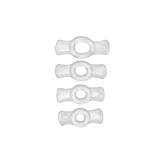 Size Matters Endurance 4 Piece Penis Ring Set Clear - Cock Ring Sets