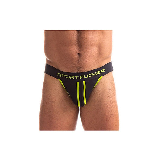 Sport Fucker Jersey Male Jock Strap Black and Green