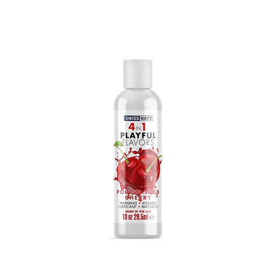 Swiss Navy Playful Flavours 4 In 1 Poppin Wild Cherry Water Based Lubricant