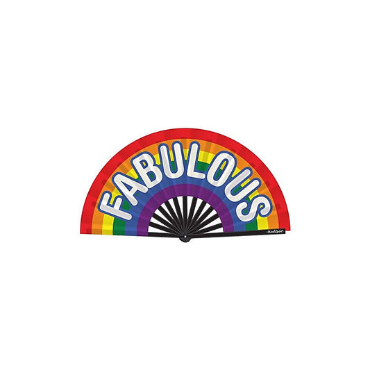 Rainbow Inspired Design Fabulous Folding Fan By Wood Rocket - Party Gifts and Novelties