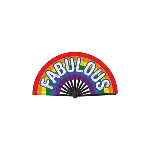 Rainbow Inspired Design Fabulous Folding Fan By Wood Rocket - Party Gifts and Novelties