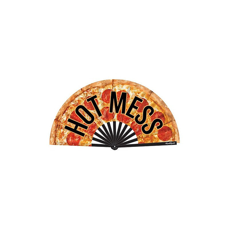 Hot Mess Large Folding Hand Fan By Wood Rocket - Party Gifts and Novelties