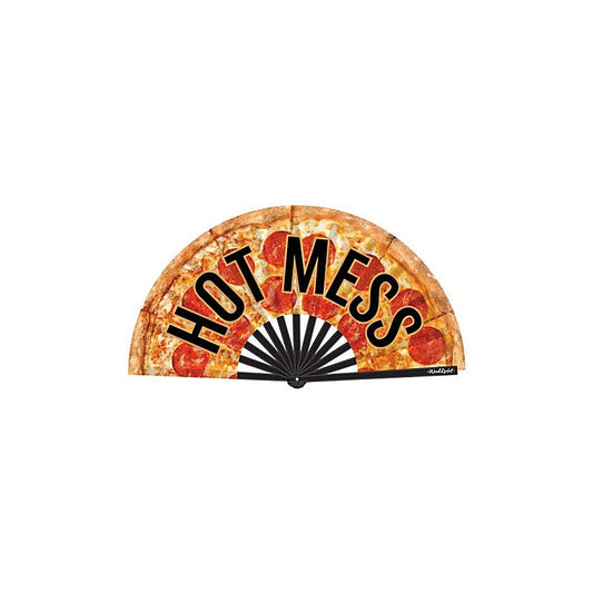 Hot Mess Large Folding Hand Fan By Wood Rocket - Party Gifts and Novelties