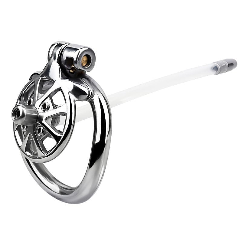 BDStyle Spike Chastity Cage With Silicone Urethral Catheter - Male Chastity