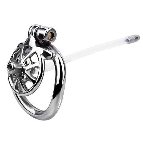 BDStyle Spike Chastity Cage With Silicone Urethral Catheter - Male Chastity