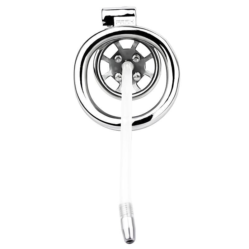 BDStyle Spike Chastity Cage With Silicone Urethral Catheter - Male Chastity