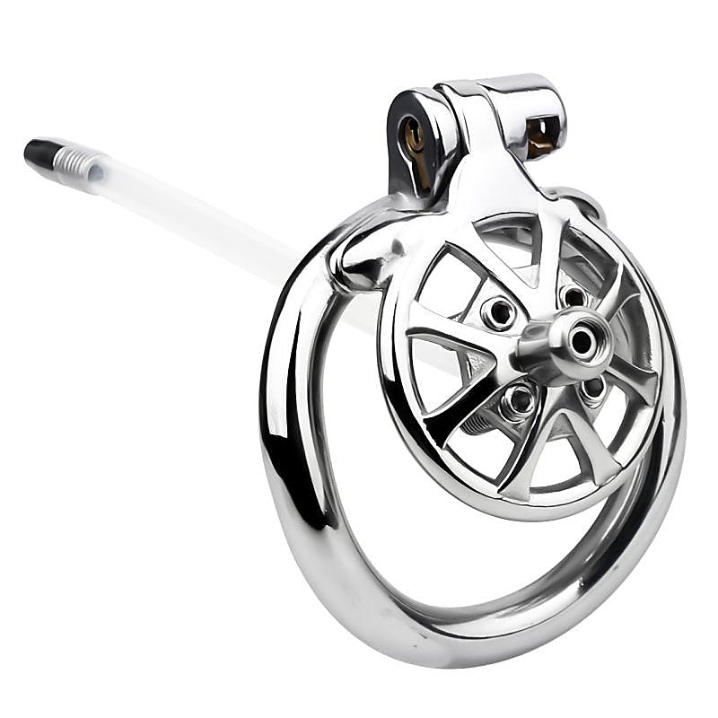 BDStyle Spike Chastity Cage With Silicone Urethral Catheter - Male Chastity
