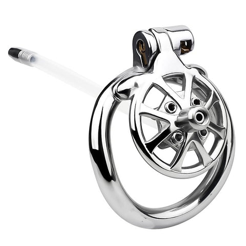 BDStyle Spike Chastity Cage With Silicone Urethral Catheter - Male Chastity