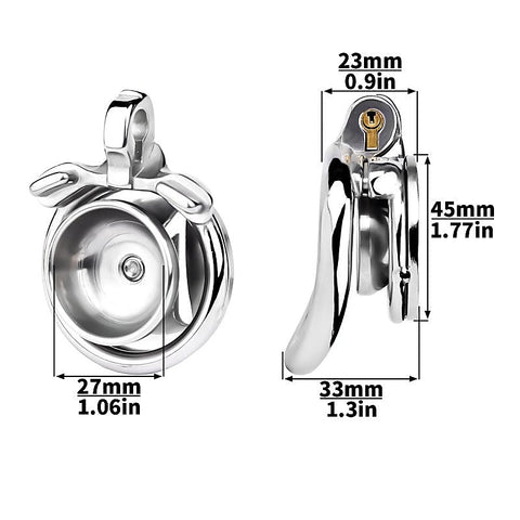BDStyle M Flat Metal Male Chastity Device Inverted