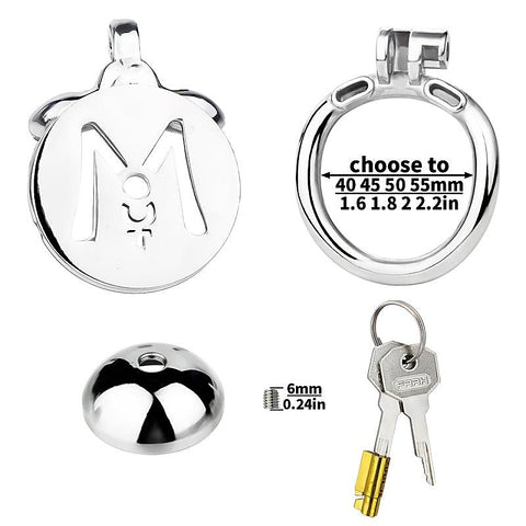 BDStyle M Flat Metal Male Chastity Device Inverted