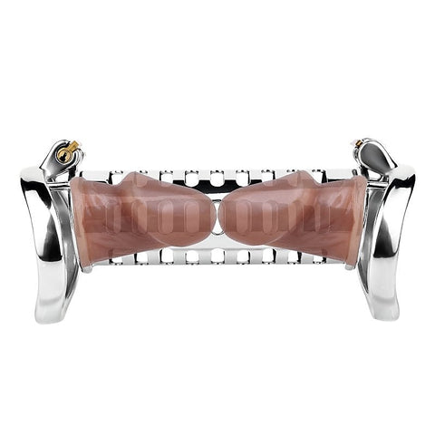 BDStyle Metal Double Ended Chastity Cage Bent Ring