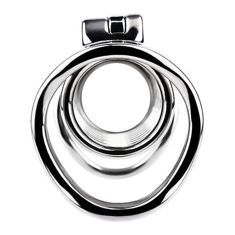 BDStyle Metal Double Ended Chastity Cage Bent Ring