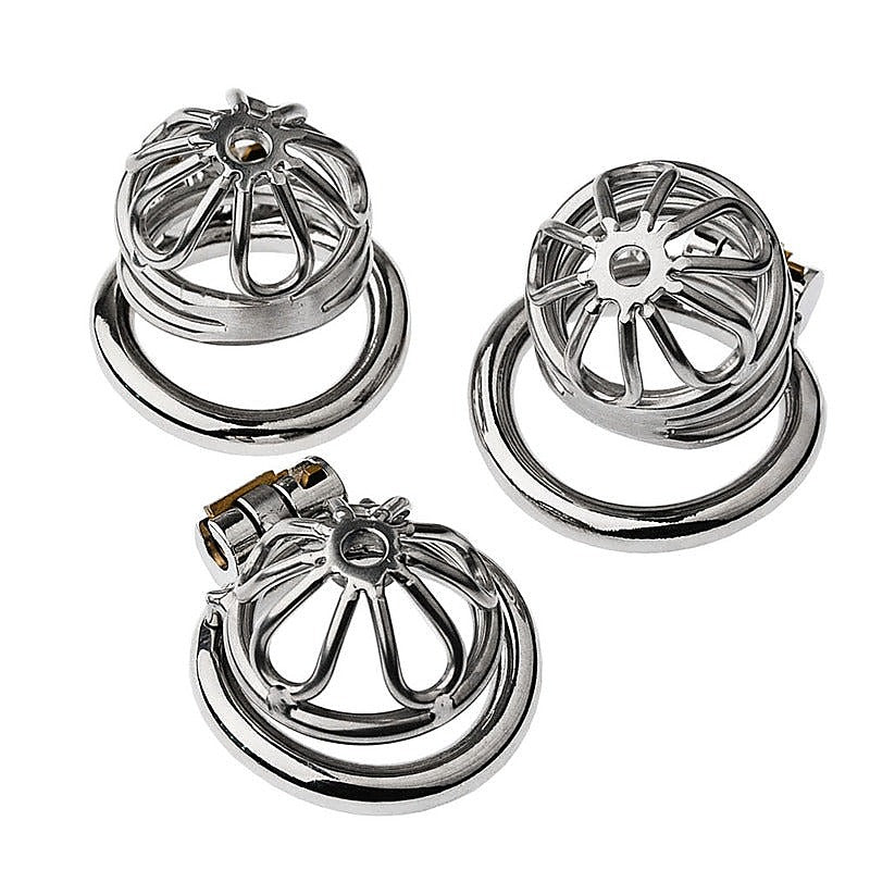 BDStyle Petal Metal Male Chastity Cage Large Flat Ring - Male Chastity