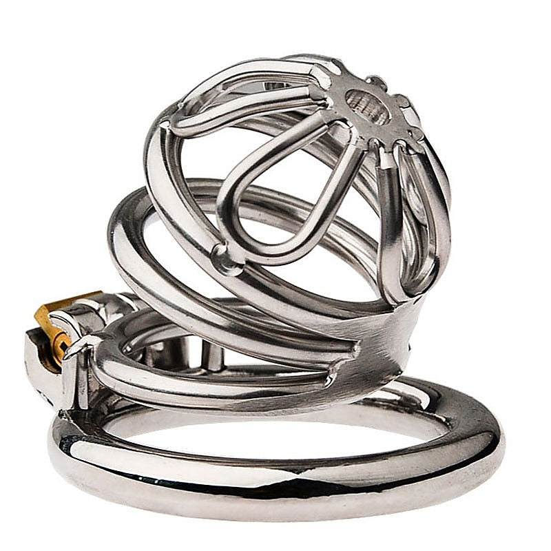 BDStyle Petal Metal Male Chastity Cage Large Flat Ring - Male Chastity