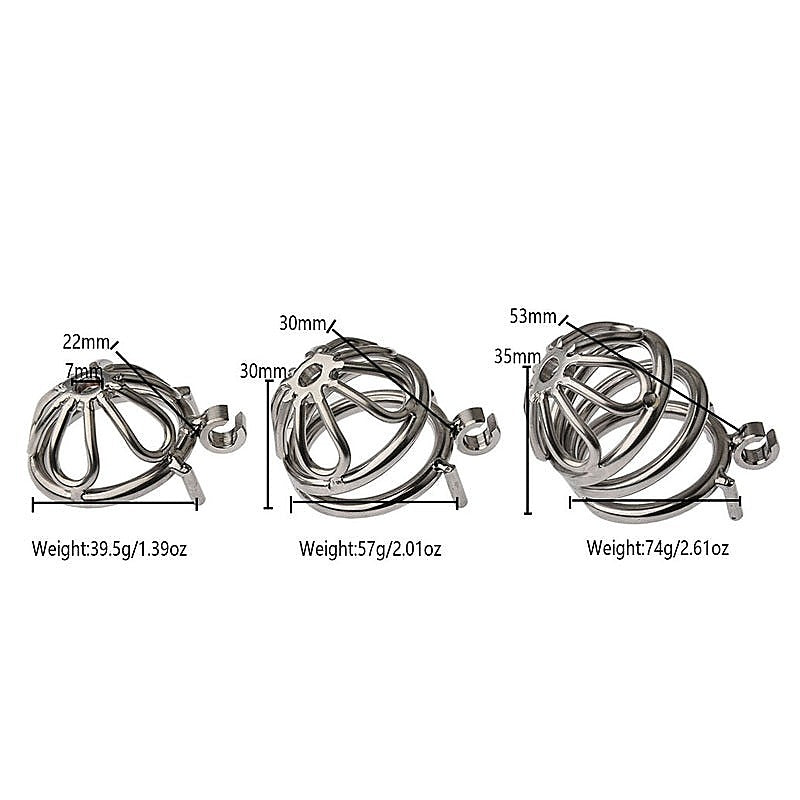 BDStyle Petal Metal Male Chastity Cage Large Flat Ring - Male Chastity
