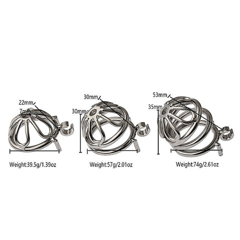 BDStyle Petal Metal Male Chastity Cage Large Flat Ring - Male Chastity