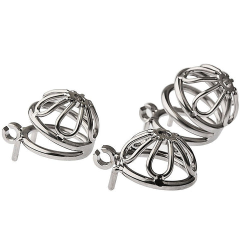 BDStyle Petal Metal Mens Chastity Cage With Medium Flat Ring