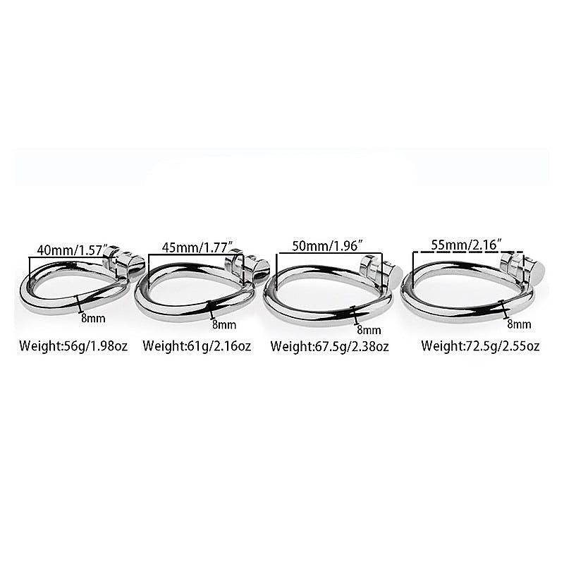 BDStyle Petal Metal Male Chastity Cage With Medium Bent Ring - Male Chastity