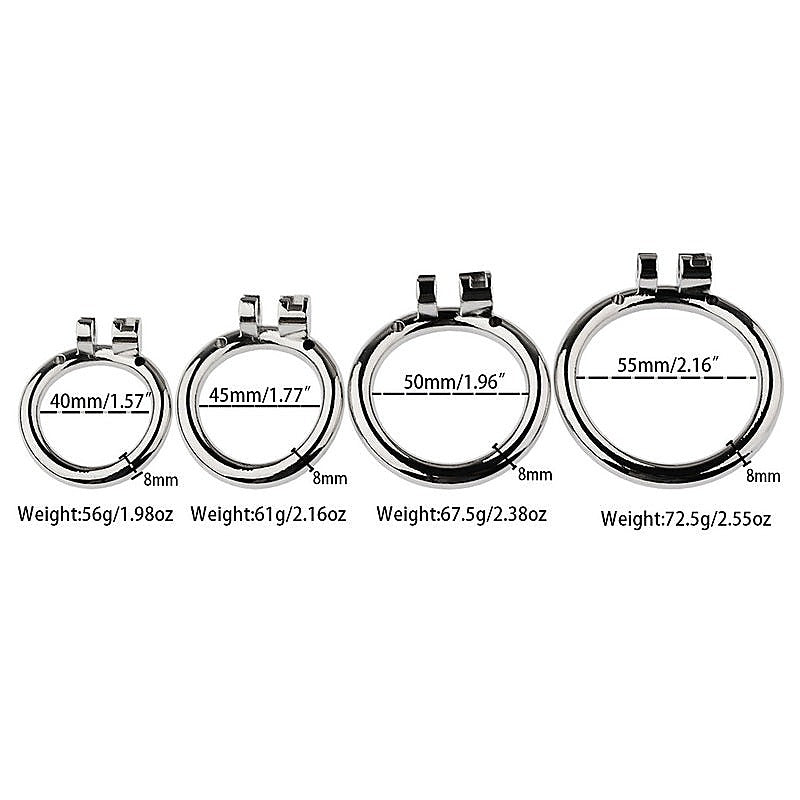BDStyle Small Flat Ring With Petal Metal Male Chastity Cage - Male Chastity