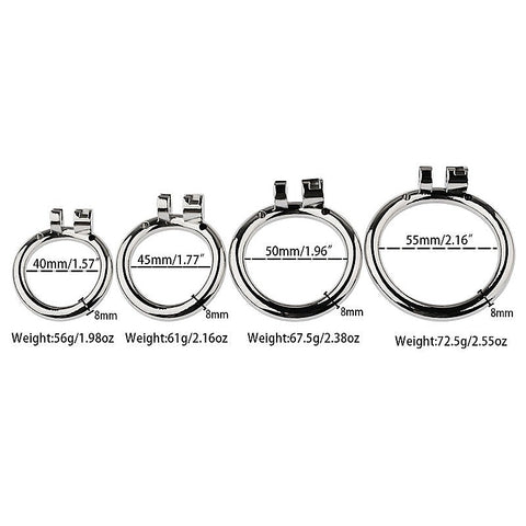 BDStyle Small Flat Ring With Petal Metal Male Chastity Cage - Male Chastity