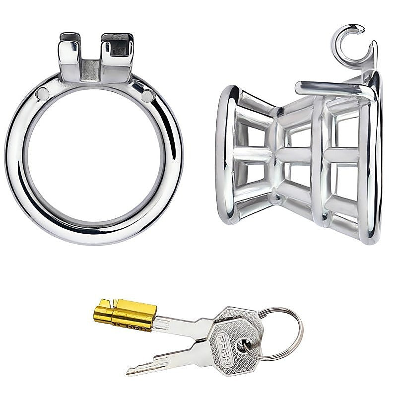 BDStyle Stuck In Male Chastity Cage With Flat Ring - Male Chastity