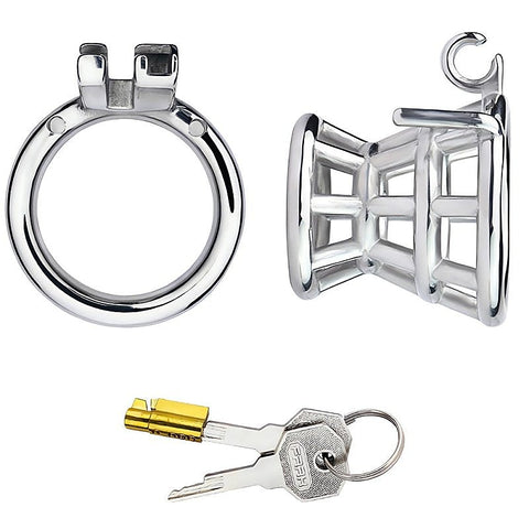 BDStyle Stuck In Male Chastity Cage With Flat Ring - Male Chastity