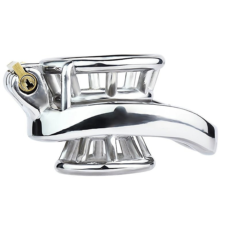 Stuck In Chastity Cock Cage With Bent Ring By Bdstyle - Male Chastity