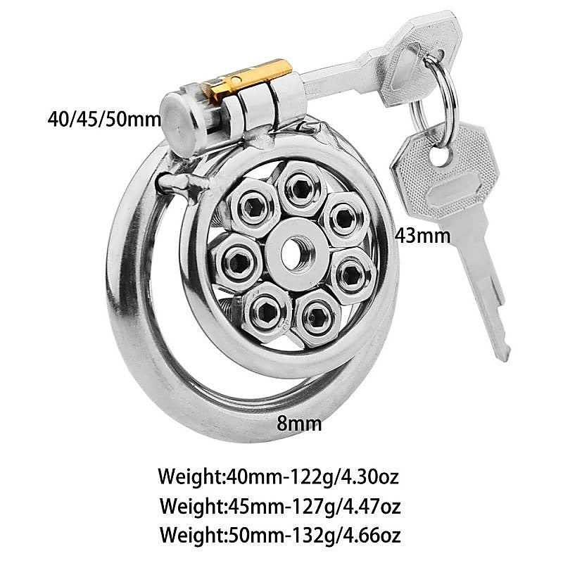 BDStyle Spikes Flat Chastity Cock Cage With Urethral Sound - Male Chastity