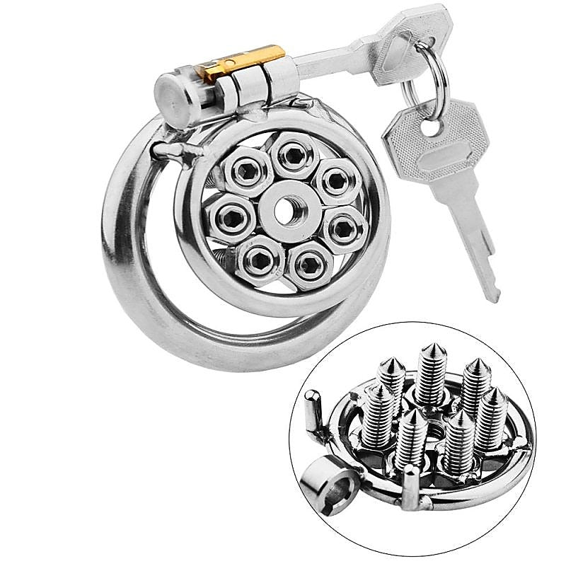 Spikes Flat Male Chastity Cock Cage By Bdstyle - Male Chastity