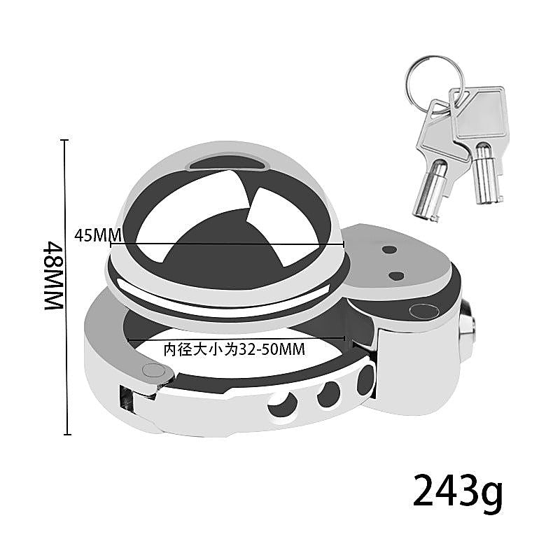 Cb Mens Chastity Lock Cock Cage With Adjustable Ring - Male Chastity