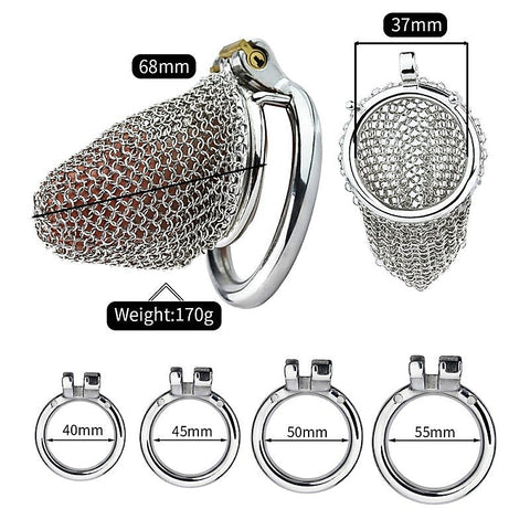 BDStyle Metal Chastity Cage Mesh Male Locks Devices Small