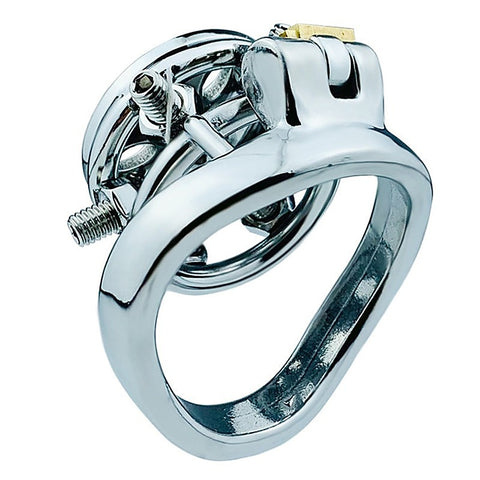BDStyle Rivet Screw Cover Mens Chastity Lock Cage With Flat Ring