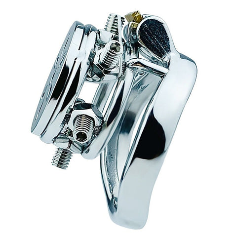 BDStyle Rivet Screw Cover Male Chastity Lock Cage With Bent Ring